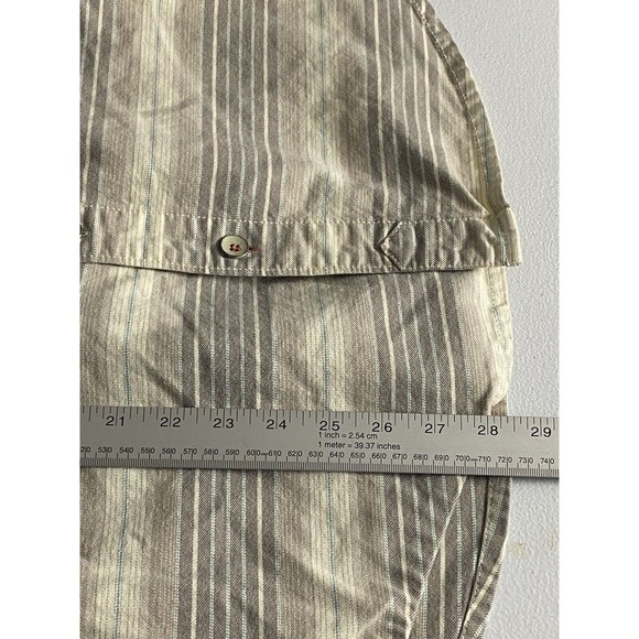 TOMMY BAHAMA RELAX Mens Beige Striped Button Up Long Sleeve Shirt Size M Island - Picture 12 of 12